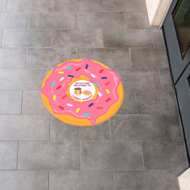 Customize Welcome Coffee and Donut Shop Besties  Floor Decals (Restaurant)