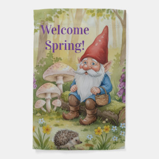 Customize welcome spring garden flag whimsical