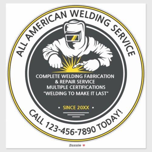 Customize Welder Welding Business Truck Van  Sticker