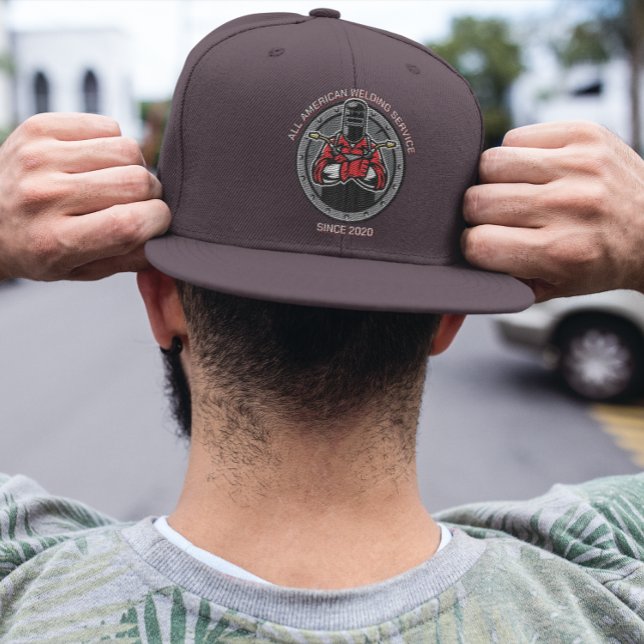 Customize Welding Contractor Business Shield Promo Snap Back Hat (Creator Uploaded)