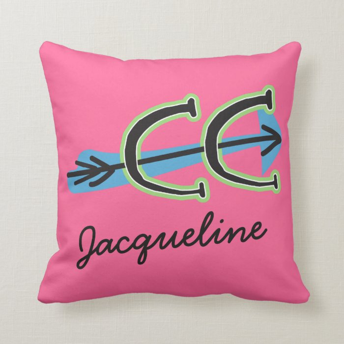 Customize   Whimsical Cross Country   CC Symbol Throw Pillow