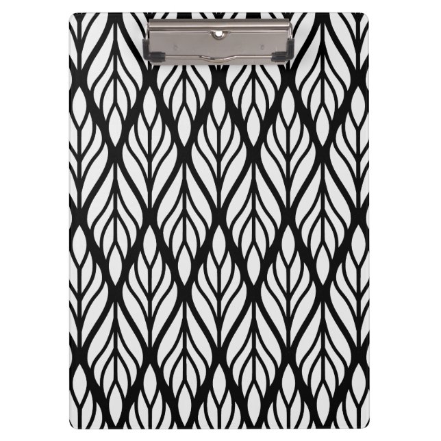 Customize White Leaf Pattern Clipboard (Front)