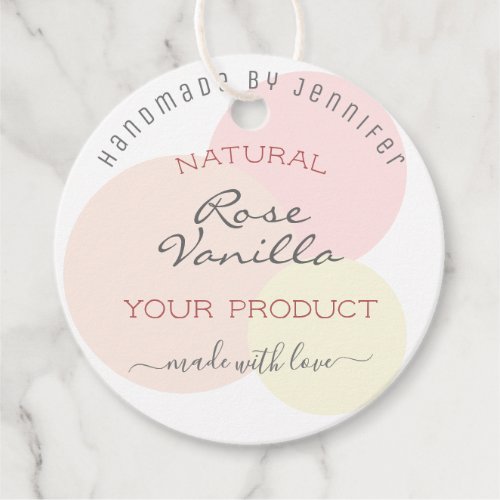 Customize Whole Text Pretty Pastel Colors on White Favor Tags