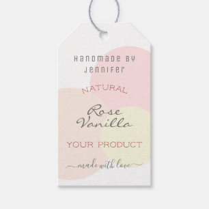 Customize Whole Text Pretty Pastel Colors on White Gift Tags