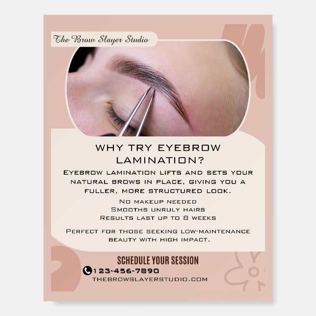 Customize Why Eyebrow Laminating Studio Service Foam Board (Front)