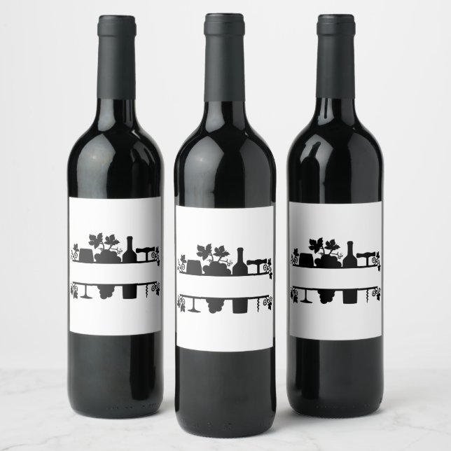 Customize Wine Split Frame Monogram Label (Bottles)
