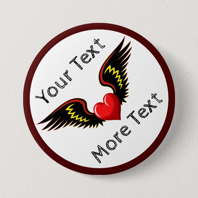 Customize Winged Heart Button (Front)