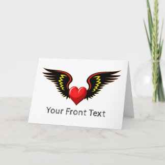 Customize Winged Heart Holiday Card