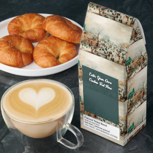 Customize Winter Landscape with Ice Skaters 1608  Roasted Coffee