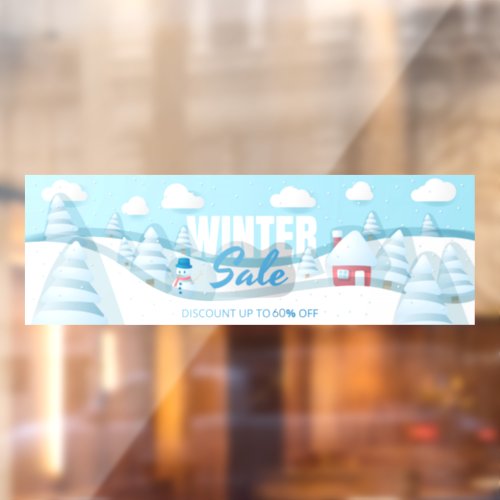 Customize Winter Sale Snow Laden Scene Up To  Off Window Cling