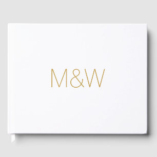 Customize with couple's Initials monogram Guest Book