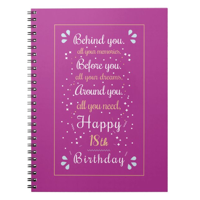 Customize with Editable Age: Birthday Notebook (Front)