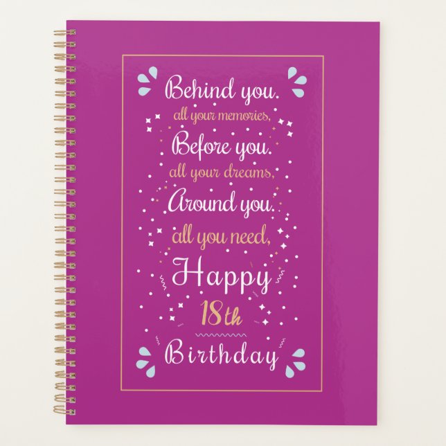 Customize with Editable Age Birthday Planner (Front)