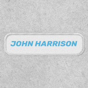 Customize with name, bold italic light blue white patch