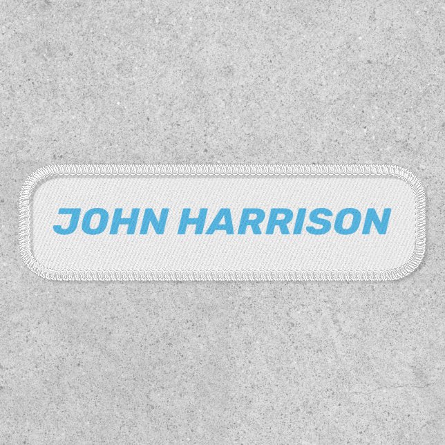 Customize with name, bold italic light blue white patch (Front)