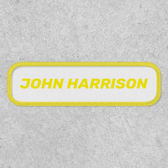 Customize with name, bold italic yellow white patch (Front)