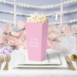 Customize with name, Happy Birthday, light pink Favor Boxes