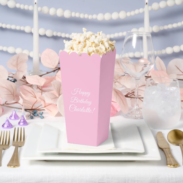 Customize with name, Happy Birthday, light pink Favor Boxes (Wedding)