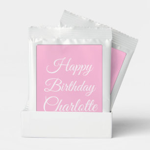 Customize with name, Happy Birthday, light pink Lemonade Drink Mix