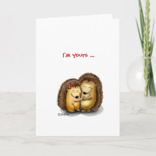 Customize with name - Hugging Hedgehogs Holiday Card