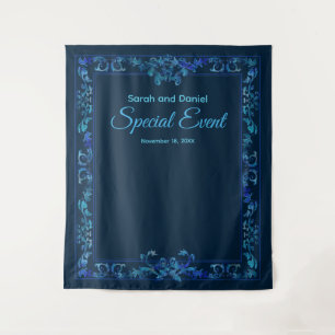 Customize with Name Special Event Blue Baroque Tapestry