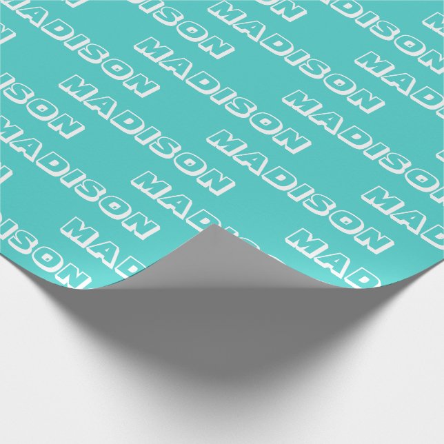 Customize with Name, Text, Birthday Gift turquoise Wrapping Paper (Corner)