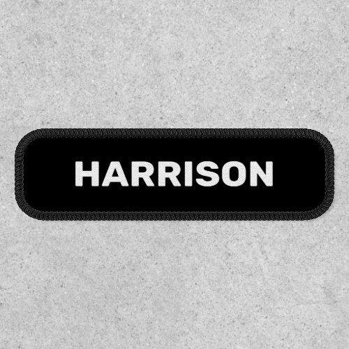 Customize with name text bold black white patch