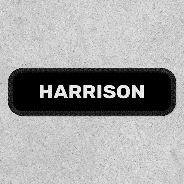 Customize with name, text bold black white patch (Front)
