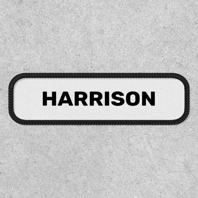 Customize with name, text bold black white patch (Front)