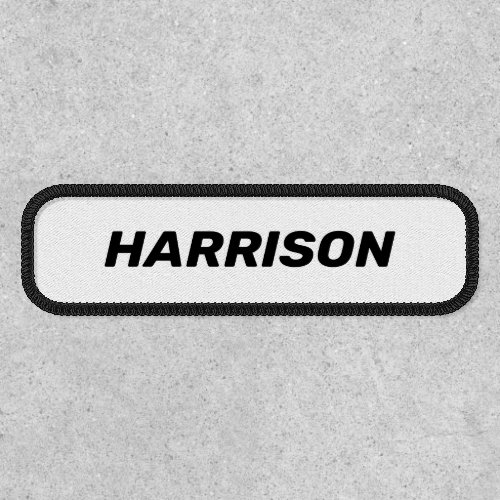 Customize with name text bold italic black white patch