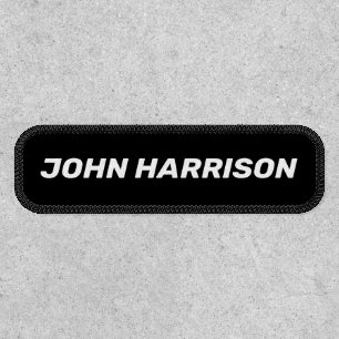 Customize with name, text bold italic black white patch