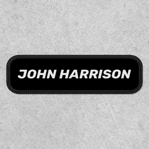 Customize with name text bold italic black white patch