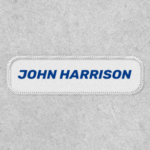 Customize with name, text bold italic blue white patch