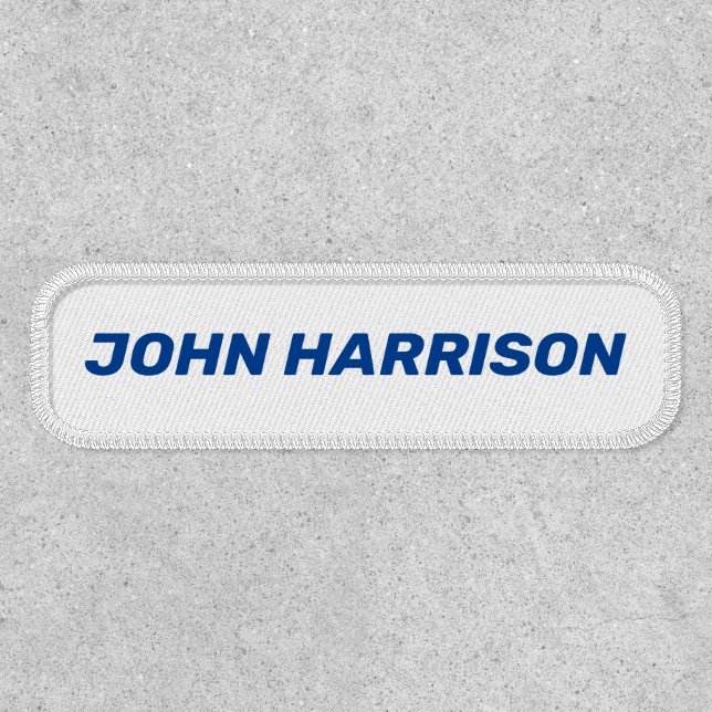 Customize with name, text bold italic blue white patch (Front)