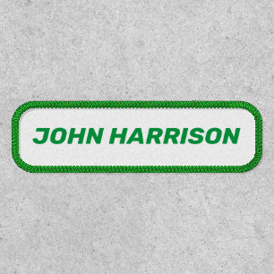Customize with name, text bold italic green white patch