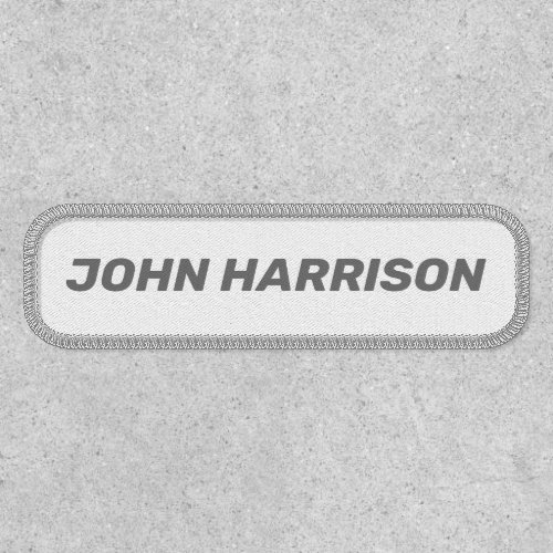 Customize with name text bold italic grey white patch