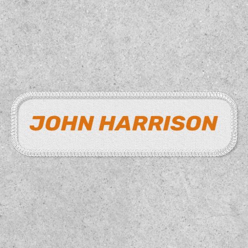 Customize with name text bold italic orange white patch