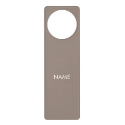 Customize with name, text minimalist beige greige door hanger