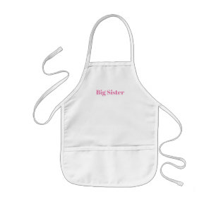 Customize with name, text minimalist Big Sister Kids' Apron