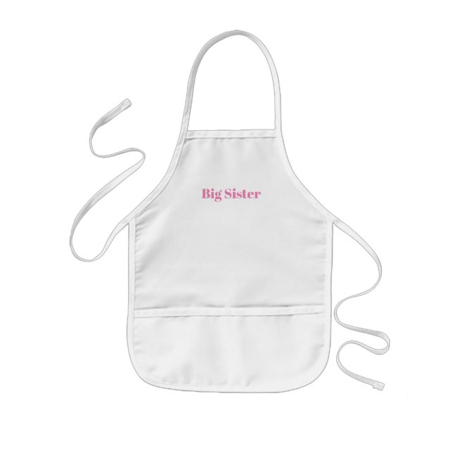Customize with name, text minimalist Big Sister Kids' Apron (Front)