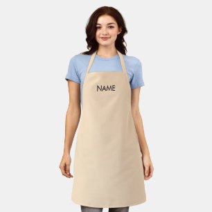 Customize with name, text minimalist bisque pastel apron