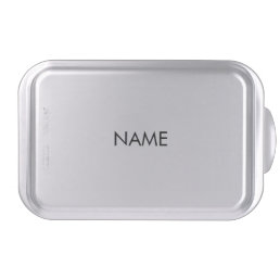 Customize with name, text minimalist black letters cake pan