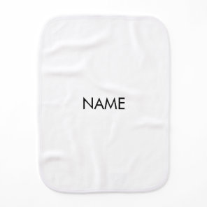 Customize with name, text minimalist black white baby burp cloth