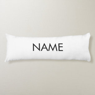 Customize with name, text minimalist black white body pillow