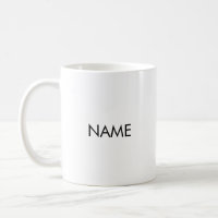 Customize with name, text minimalist black white coffee mug