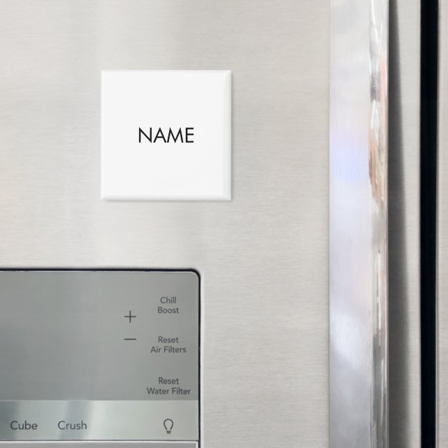 Customize with name, text minimalist black white magnet (In Situ (Fridge))