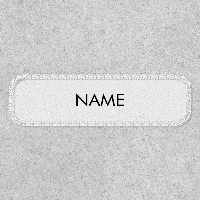 Customize with name, text minimalist black white patch (Front)