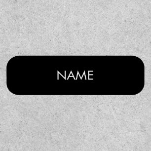 Customize with name, text minimalist black white patch
