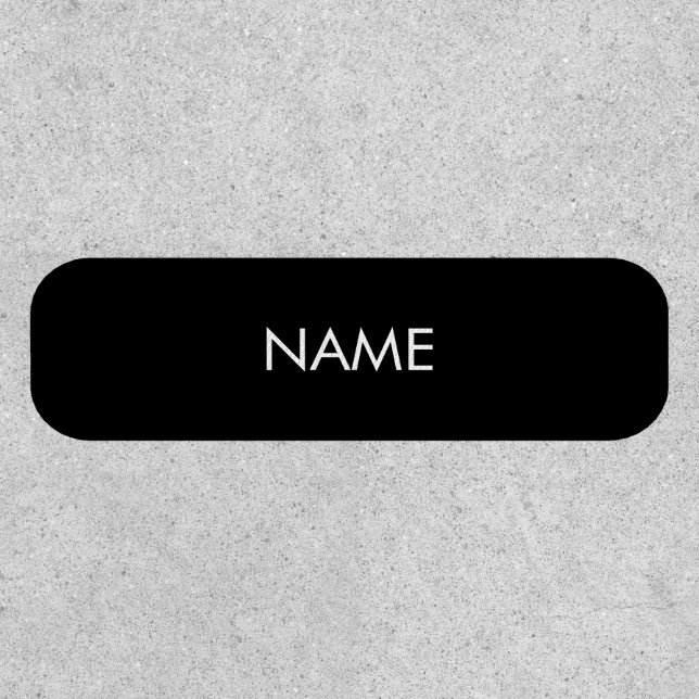 Customize with name, text minimalist black white patch (Front)