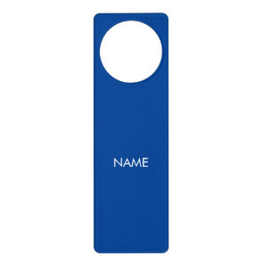 Customize with name, text minimalist blue white door hanger